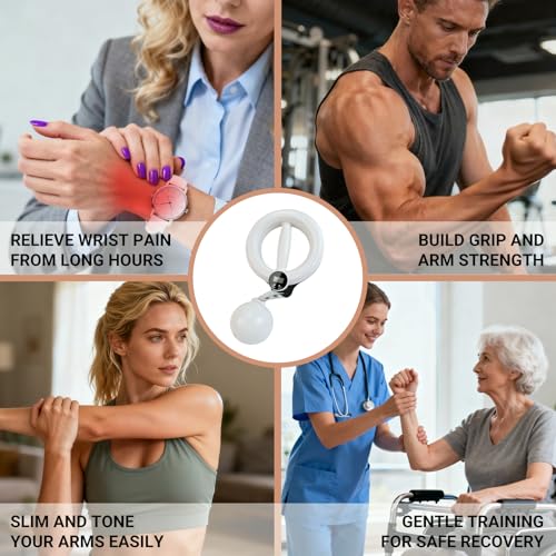 Ann Katy 360 Rotating Wrist Forearm Trainer for Home Gym Arm Toner Workout - color: White