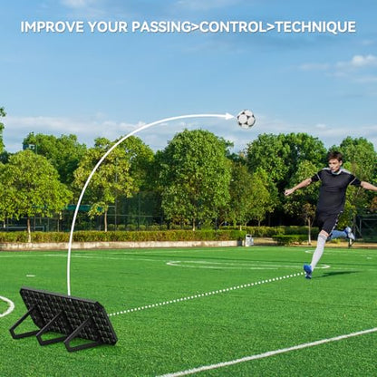 Soccer Rebound Board, Portable Rebounder with Adjustable Angle, Replay Station Soccer Trainer for Ball Passing and Bounce Back Training