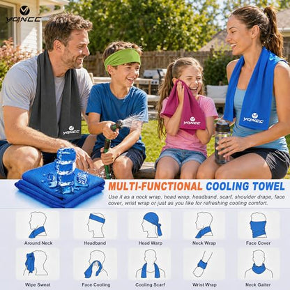 4 Pack Cooling Towels, Instant Cooling Neck Wraps, Ice Towel | 40" x 12" Soft Breathable Microfiber Chilly Towel for Face & Neck, Ideal for Gym, Yoga, Golf, Running, Camping & Hot Weather - color: 2 Dark Blue, 2 Green