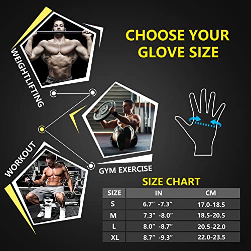 ihuan Workout Gloves for Men Full-Finger: Weight Lifting for Men, Gym Full Hand Gloves for Weightlifting, Deadlift - size: Small
