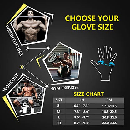 ihuan Workout Gloves for Men Full-Finger: Weight Lifting for Men, Gym Full Hand Gloves for Weightlifting, Deadlift - size: X-Large
