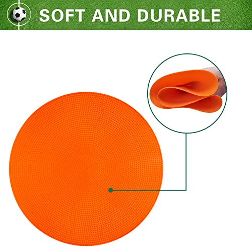 Poly Spot Markers 4inch/9 inch Non-Slip Rubber Agility Markers Flat Field Cones Floor Dots for Football, Soccer, Basketball Training Markers, School Activities, Exercise Drills, Social Distancing - style: 9inch 6Pcs(Red-orange)