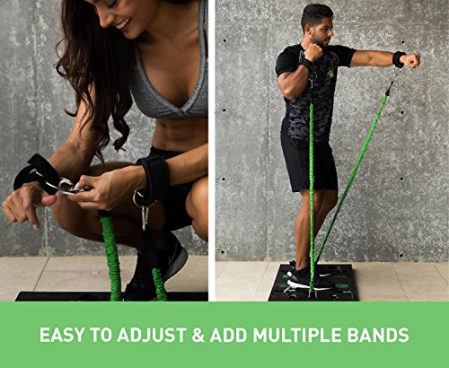 BodyBoss Home Gym 2.0 - Full Portable Gym Home Workout Package + 2 Extra Bands, Green