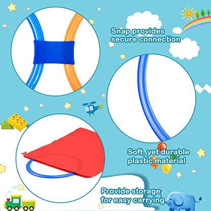 2 Sets of Hopscotch Outdoor Squares 20 Pcs Hopscotch Ring Game with 30 Pcs Connectors Outdoor Indoor Obstacle Course for Kids Playground Agility Training(11 Inch,Hoop) - style: Hoop