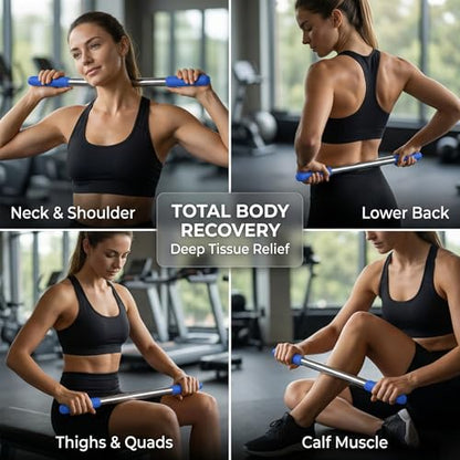Muscle Roller Stick for Deep Tissue Massage & Myofascial Release | Cold Therapy Roller for Back, Legs, Arms, Shoulders | Massage Roller Stick (Blue) - color: Blue