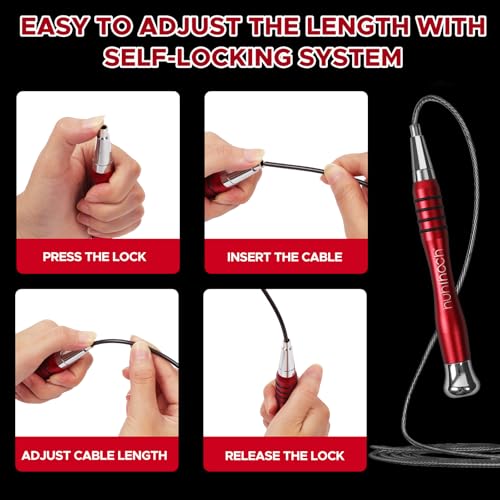 Speed Weighted Jump Rope with Secure Lock Mechanism, 360° Smooth Swivel, Non-Slip Matte Textured Handles, Features 2 Performance Cords for Effective Fitness Workouts