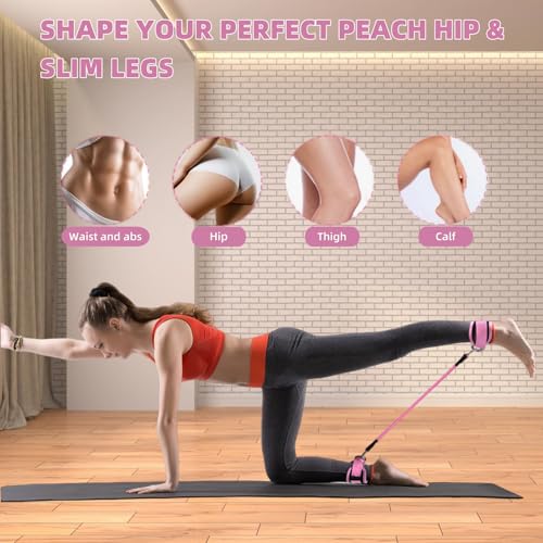 Women's ankle resistance band elastic band set - Hip workout equipment for kickback hip fitness training, female hip lift exercise belt，Natural Rubber Leg Hip Glute Workout Bands, Includes Storage Bag