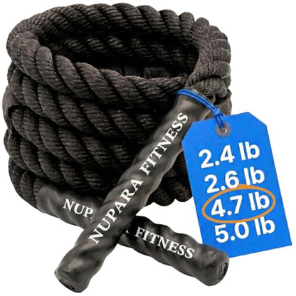Weighted Jump Rope for Men and Women | Heavy Jump Rope for Fitness, Strength, Cardio, Muay Thai, MMA, Boxing, and Weight Loss. 2.4lb to 5lb.. - color: 4.7LB 9.2 ft