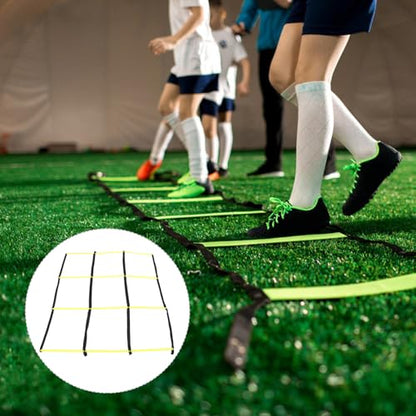 Agility Ladder for Soccer Football Training – Lightweight Yellow Speed Ladder with Foldable Soft Rungs – Sports Agility Trainer for Footwork Drills and Athletic Conditioning
