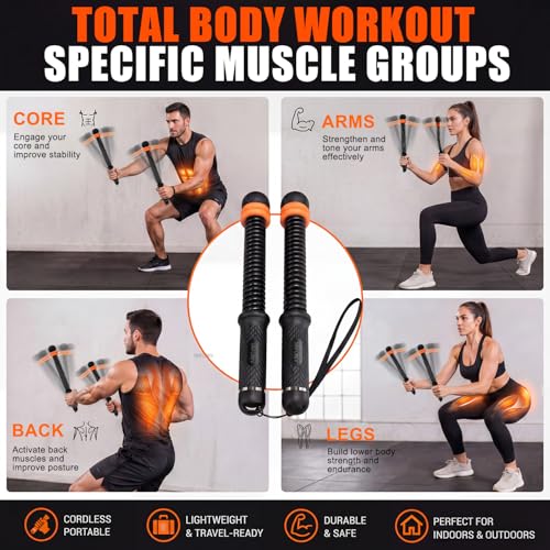 Ropeless Battle Ropes for Home Gym, Weighted Cordless Battle Ropes for Full Body Strength Building, HIIT and Cardio Training, Portable Workout Equipment with Adjustable Resistance for Men & Women