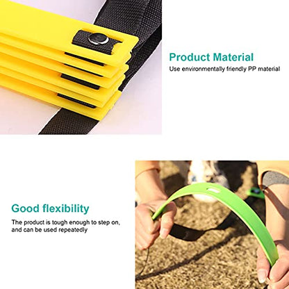 7M 14 Rung Fixed Agility Speed Ladder, Training Ladder for Soccer Football Fitness, Adjustable Length PP Agility Ladder with Non - Slip Design for Athletes and Coaches - color: Yellow