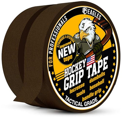 Tactical Grip Camo Tape 1" Gun Grip Tape for Rifle, Firearm, Knife Handle, Magazine, Tool, Bow, Camping Gear, Hockey, Lacrosse Baseball & Softball Bats, Pullup Bars Non-Reflective Weather-Resistant - color: Dark Brown