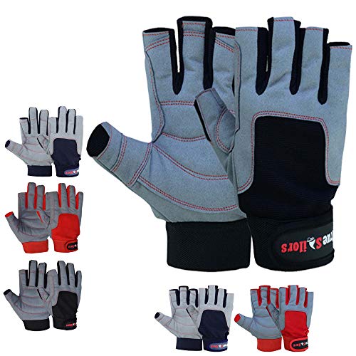 MRX BOXING & FITNESS Sailing Gloves with 3/4 Finger and Grip for Men and Women, Great for Kayaking, Workouts Sailing Glove