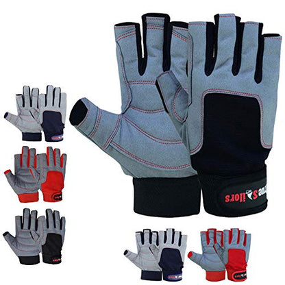 MRX BOXING & FITNESS Sailing Gloves with 3/4 Finger and Grip for Men and Women, Great for Kayaking, Workouts Sailing Glove