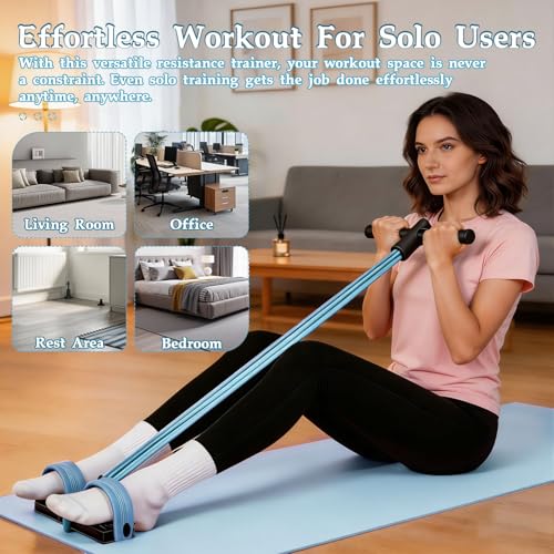 Pedal Resistance Bands with Handles, New Model 6 Tube Resistance Foot Pedal, Multifunctional Rubber Resistance Bands, Suitable for Waist, Arms, Abdomen, and Legs - color: blue