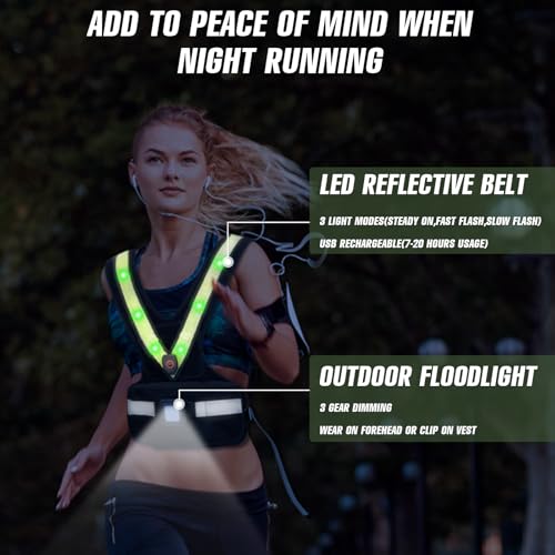 Weighted Vest for Women Men, Sport Running Weighted Vest with Reflective Strips and LED Flashing Sash, 10lbs/20lbs Weight Vest for Strength Training and Workout - size: 10LBS