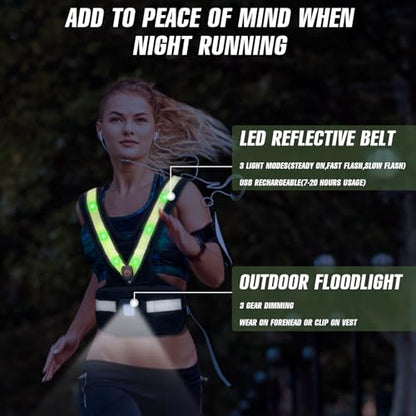 Weighted Vest for Women Men, Sport Running Weighted Vest with Reflective Strips and LED Flashing Sash, 10lbs/20lbs Weight Vest for Strength Training and Workout - size: 10LBS