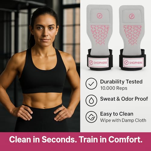 Premium Crossfit Grips for Women – Anti-Slip Lifting Grips & Wrist Straps for Weightlifting, Workout, Deadlift, Pull-Ups, Barbell, Easy-to-Clean, Odor Free, Size Small & Medium - size: Medium (M)