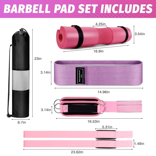 Gym Barbell Pad Set: Hip Thrusts Pad for Squats Weight Lifting Gym Equipment Accessories
