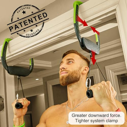 Portable Travel Doorway Pull Up Bar, No Screws, 250lb Home Gym | Travel pull up bar, installs in seconds – no tools, no damage. 250lb capacity, dual rotating grips for back & core.