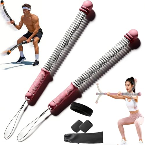 2026 Upgraded Adjustable Ropeless Battle Ropes, Portable Cordless Battle Ropes for Home Gym, Workout Rope for HIIT, Cardio, Strength Conditioning & Core Workouts, Full-Body Burn in 60 Second - color: Pink