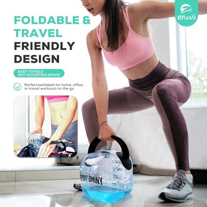 EasyGo Kettlebells, Foldable Water-Filled Kettlebell, Adjustable Kettlebell (Cube, 5.5-22LB)