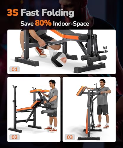 Adjustable/Foldable Weight Bench, 660LBS Home Gym Workout Bench Lifting Sit-up Exercise Bench for Bench Press