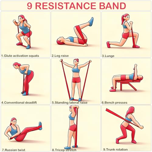 Resistance Bands, Resistance Bands with Handles, Pull Up Assistance Bands Set for Men & Women, Stretch Bands for Exercise, Fitness, Physical Therapy, Stretch Workout Bands at Home, Gym