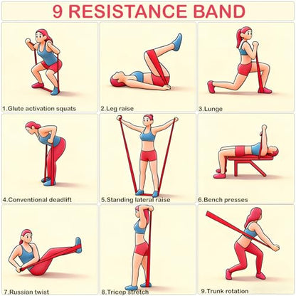 Resistance Bands, Resistance Bands with Handles, Pull Up Assistance Bands Set for Men & Women, Stretch Bands for Exercise, Fitness, Physical Therapy, Stretch Workout Bands at Home, Gym