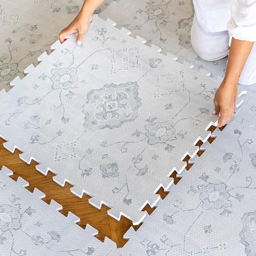 Baby Play Mat for Floor – 4x6ft Vintage Gray | Soft Non Toxic Premium EVA Foam Tiles for Tummy Time, Crawling & Playroom – Waterproof Interlocking Floor Mat for Babies & Toddlers (6 Tiles) - color: Vintage Ash, size: Standard Size 4x6 ft (6 tiles)