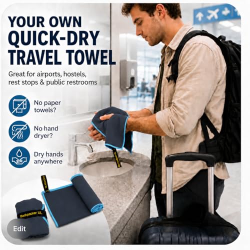 Elite Trail Magic Backpacking Ultralight Quick Dry Microfiber Soft Fast Drying Hand and Face Towel Wash Cloth Camping Yoga Hiking Active Lifestyle Small