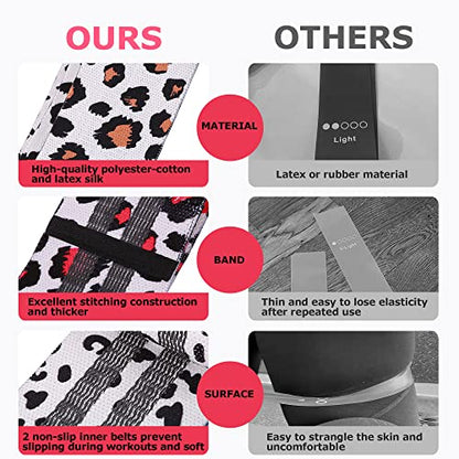 Booty Bands, 3 Levels Hip Bands, Polyester-Cotton and Latex Silk Workout Bands Resistance Bands for Home, Gym, Fitness, Pilates, Yoga (Pack of 3)