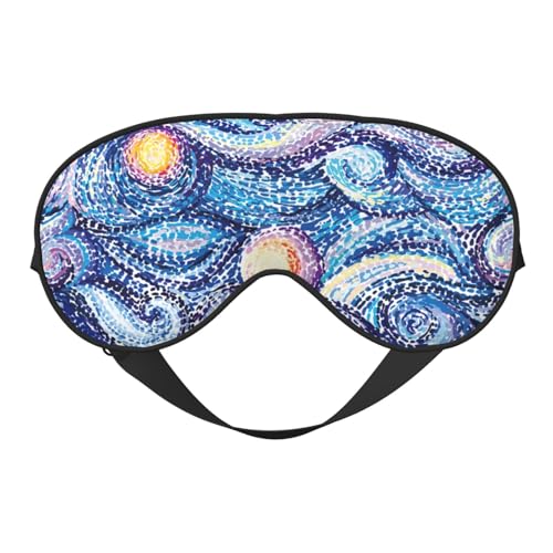 Abstract Blue Night Sky Sleep Mask Eye Mask with Adjustable Strap Eye Sleep Shade Cover Blocks Light for Women Men Airplane Travel Nap - color: Abstract Blue Night Sky