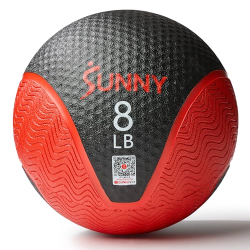 Sunny Health & Fitness Medicine Ball with Premium Dual Textured Grip - size: 8 LB