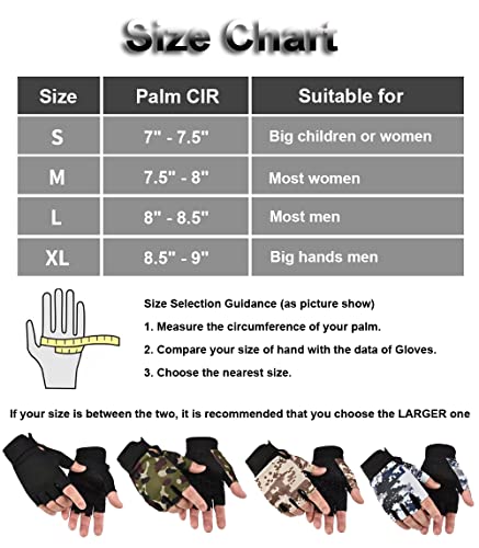 Fingerless Gloves - Tactical & Biking Gloves for Men & Women, Ideal for Airsoft, Fishing & Training