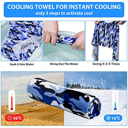 Cooling Towel, Cooling Towels for Neck,40" x 12"Ice Towel for Instant Cooling Relief, Soft Breathable Chilly Towel, Perfect Yoga, Golf, Sports - color: Mix