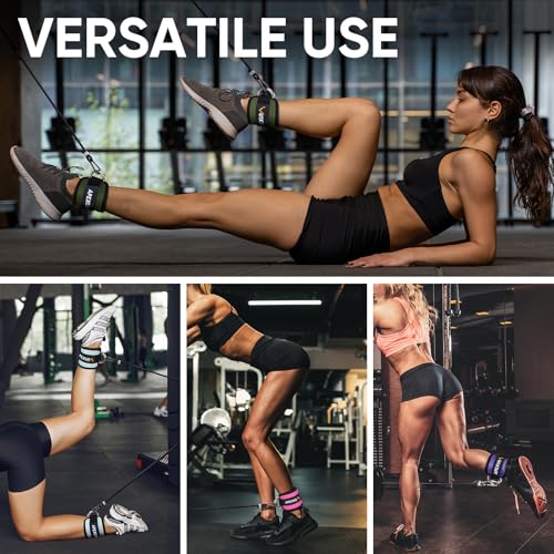 APEXUP Ankle Strap for Cable Machine, Ankle Resistance Bands, Cable Kick Back Ankle Straps for Gym, Glute Workouts, Leg Extensions, Adjustable Straps with Neoprene Padding - color: Pink Camo, style: Pair
