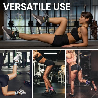 APEXUP Ankle Strap for Cable Machine, Ankle Resistance Bands, Cable Kick Back Ankle Straps for Gym, Glute Workouts, Leg Extensions, Adjustable Straps with Neoprene Padding - color: Pink Camo, style: Pair