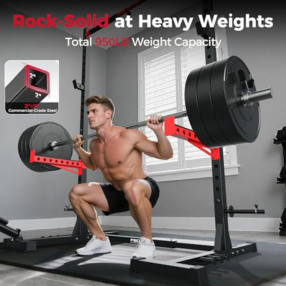 FLYBIRD SR1 Squat Rack with Pull-Up Bar, Adjustable Multi-Functional Power Rack, Inner Width Squat Rack Stand Suitable for 6FT,7FT Barbell for Home Gym Equipment