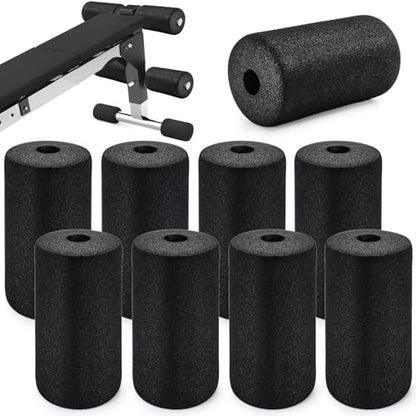 WRINGKIT 8 Pack Foot Foam Pads Rollers, Machine Leg Foam Roller, Fits 1" Tube, Buffer Tube Cover, Roller Pad for Leg Extension Weight Bench Inversion Gym Equipment Replacement