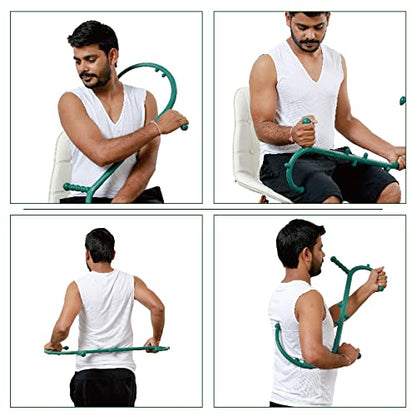 Massage Trigger Point Cane, Body Deep Tissue, Handheld Back, Neck, Shoulder, Leg and Feet Massager Rod, Muscle Release Tool Self Massage Hook Cane Gifts for Women & Men, Green - color: Green
