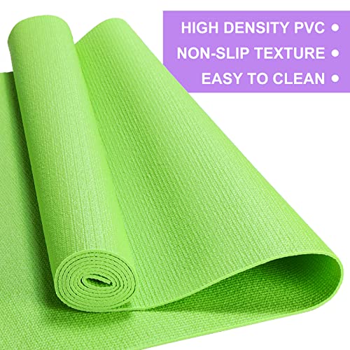 3 mm Thick Yoga Mat Bulk, Non Slip Exercise Workout Fitness Pad for Women Men, Gym Home Yoga Pilates, Easy to Clean, Sturdy PVC
