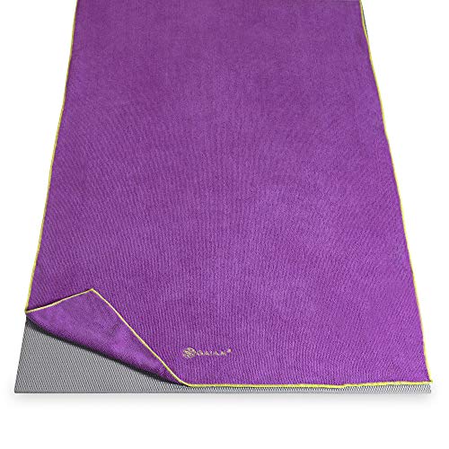 Gaiam Yoga Mat Towel, Orchid/Citron - color: Orchid/Citron