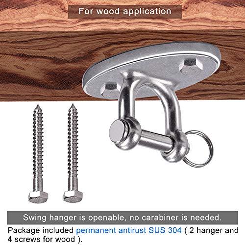 BeneLabel Wall Ceiling Mount Bracket for Suspension Strap Trainer, 2800lb Capacity, Body Weight Strength Training Systems, Aerial Yoga Swing, Resistance Band,Hammock,Battle Rope, Boxing Equipment - color: 2Pcs detachable hook