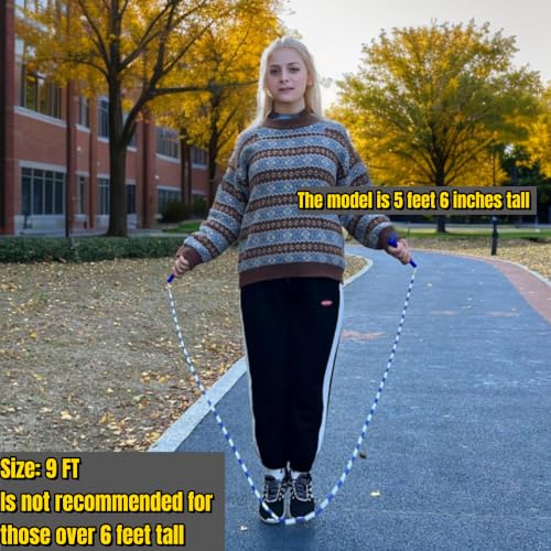 Experience Smooth and Adjustable Jumping with the IDOU Beaded Jump Rope - Unbreakable Handles, Tangle-Free Rotation, and Customizable Length. The Ultimate Fitness Companion! - color: Black & White Beaded