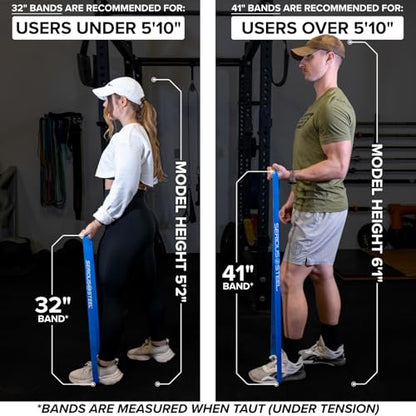 32" Resistance Training Bands (Portable Exercise Band System Training Bands- Great for Individuals Under 5'10")