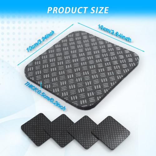 Anti-Slip Equipment Mats for Under Desk Pedal Exerciser 4 Pack 4" x 4" x 0.2" Double-Sided Silicone Pads Durable Floor Protectors for Elliptical Machines Leg Exercisers Treadmills