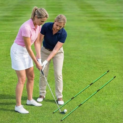 Golf Alignment Sticks 2 Pack, Collapsible Practice Rods with Tube Case, Portable Training Aid for Aiming, Putting, Swing, Training - Home & Driving Range Use