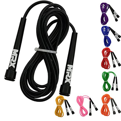 MRX 9" PVC Jump Rope for Cardio Fitness - Versatile Jump Rope for Both Kids and Adults - Great Jump Rope for Exercise - color: 581-Black