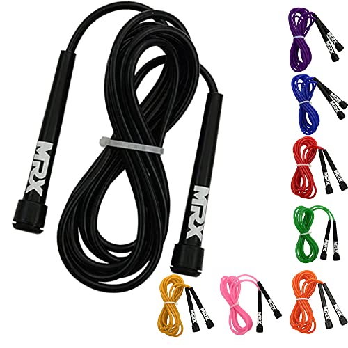 MRX 9" PVC Jump Rope for Cardio Fitness - Versatile Jump Rope for Both Kids and Adults - Great Jump Rope for Exercise - color: 581-Black